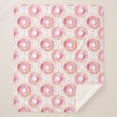 Roze Donut Sprinkle Pattern Sherpa Gooi Deken (Voorkant)
