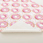 Roze Donut Sprinkle Pattern Sherpa Gooi Deken (3/4)
