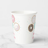 Roze Donut Sprinkles Birthday Papieren Bekers (Links)
