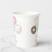 Roze Donut Sprinkles Birthday Papieren Bekers (Rechts)