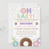Roze Donut Sprinkles Meisje Baby shower uitnodigin Kaart (Voorkant)