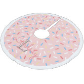 Roze Donut Sprinkles meisjes kerst monogrammed Kerstboom Rok (Gekanteld)
