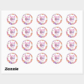 Roze Donut Sweet One First Birthday Custom Ronde Sticker (Vel)