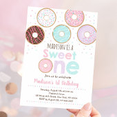 Roze Donut Sweet One First Birthday Kaart