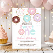 Roze Donut Sweet One First Birthday Kaart