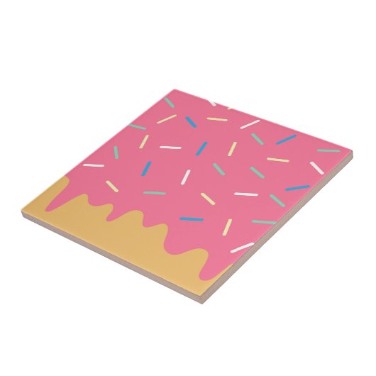 Roze Donut Tegeltje (Zijkant)