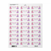 Roze Donut Theme Familienaam Aangepast Retouradres Etiket (Full Sheet)
