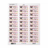 Roze Donut Typografie en Waterverf Leuke Donuts Etiket (Full Sheet)