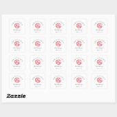 Roze Donut Uit de Keuken van Thuis Gebakken Vierkante Sticker (Vel)