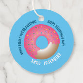 Roze Donut Vergeet je Geweldige Valentijnsdag Bedankjes Labels (Achterkant)