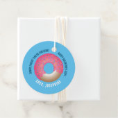 Roze Donut Vergeet je Geweldige Valentijnsdag Bedankjes Labels (In situ)