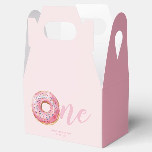 Roze Donut Verjaardag Bedankdoosjes (Geopend)