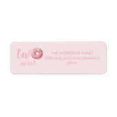 Roze Donut Verjaardag Etiket (Voorkant)