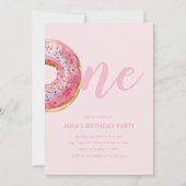 Roze Donut Verjaardag Kaart (Voorkant)