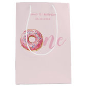 Roze Donut Verjaardag Medium Cadeauzakje (Voorkant)