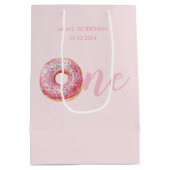 Roze Donut Verjaardag Medium Cadeauzakje (Achterkant)
