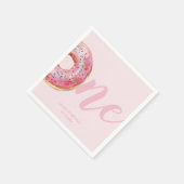 Roze Donut Verjaardag Servet (Hoek)