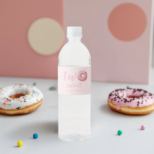 Roze Donut Verjaardag Waterfles Etiket