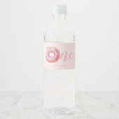 Roze Donut Verjaardag Waterfles Etiket (Voorkant)