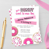 Roze Donut Verjaardagsuitnodiging Kaart
