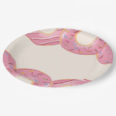Roze Donut Vreugde Papieren Bordje (Gekanteld)