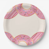Roze Donut Vreugde Papieren Bordje (Voorkant)