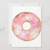 Roze Donut Waterverf meisje 1e verjaardag Kaart (Achterkant)