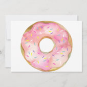 Roze Donut Waterverf Meisje van 1 oktober met foto Kaart (Achterkant)