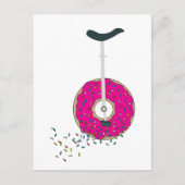 Roze Donut Wheel Unicycle met kleurrijke sprinken Briefkaart (Voorkant)