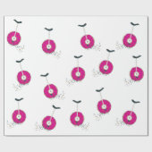 Roze Donut Wheel Unicycle met kleurrijke sprinken Cadeaupapier (Vlak)