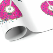 Roze Donut Wheel Unicycle met kleurrijke sprinken Cadeaupapier (Rol Hoek)