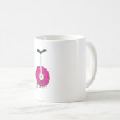 Roze Donut Wheel Unicycle met kleurrijke sprinken Koffiemok (Voorkant rechts)