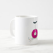 Roze Donut Wheel Unicycle met kleurrijke sprinken Koffiemok (Voorkant links)