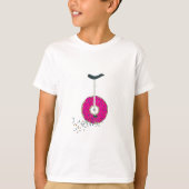 Roze donut wiel eenwieler kleurrijke sprinkles t-shirt (Voorkant)