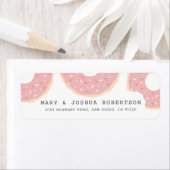 Roze donut wit adreslabel etiket (Insitu)