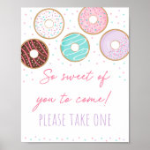 Roze Donut zo mooi Birthday Favor Sign Poster (Voorkant)