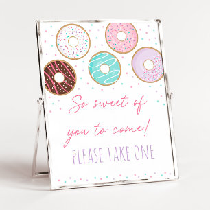 Roze Donut zo mooi Birthday Favor Sign Poster