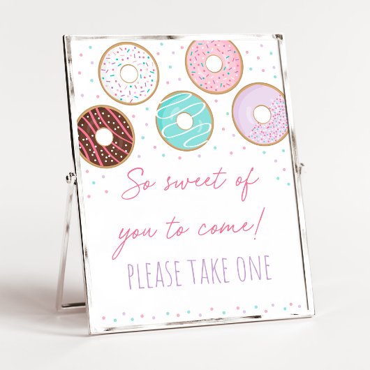 Roze Donut zo mooi Birthday Favor Sign Poster