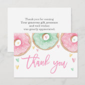 Roze donuts bedankt notitiekaartje (Voorkant / Achterkant)