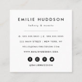 Roze Donuts, Blauwe Donuts, Kakshop, Deeg Shop Vierkante Visitekaartje (Achterkant)