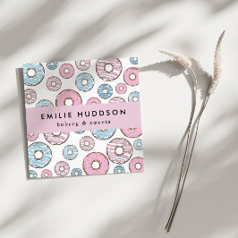 Roze Donuts, Blauwe Donuts, Kakshop, Deeg Shop Vierkante Visitekaartje