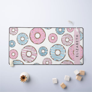 Roze Donuts, Blauwe Donuts, Sprinkles, Jouw naam Bureaumat