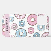 Roze Donuts, Blauwe Donuts, Sprinkles, Jouw naam Case-Mate iPhone Case (Achterkant (horizontaal))