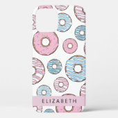 Roze Donuts, Blauwe Donuts, Sprinkles, Jouw naam Case-Mate iPhone Case (Achterkant)