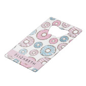 Roze Donuts, Blauwe Donuts, Sprinkles, Jouw naam Creditkaart Flessenopener (Voorkant Gekanteld)