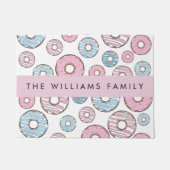 Roze Donuts, Blauwe Donuts, Sprinkles, Jouw naam Deurmat (Voorkant)