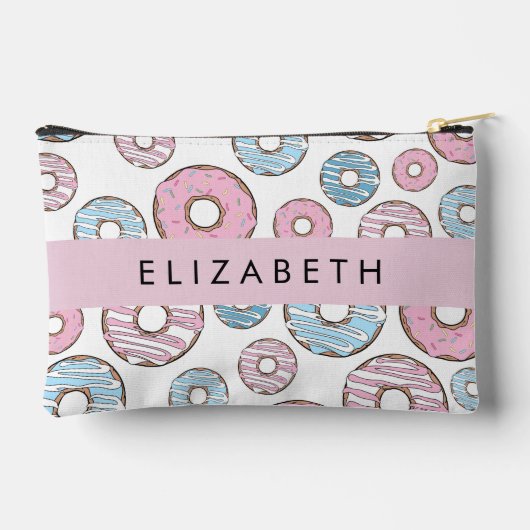 Roze Donuts, Blauwe Donuts, Sprinkles, Jouw naam Etui (Achterkant)