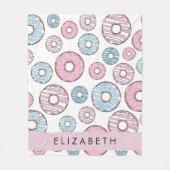 Roze Donuts, Blauwe Donuts, Sprinkles, Jouw naam Fleece Deken (Voorkant)