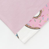 Roze Donuts, Blauwe Donuts, Sprinkles, Jouw naam Fleece Deken (Hoek)