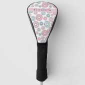 Roze Donuts, Blauwe Donuts, Sprinkles, Jouw naam Golfheadcover (Voorkant)